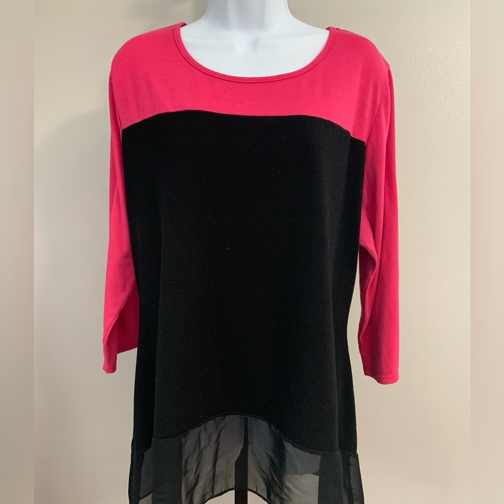 Notations Black and Pink Top